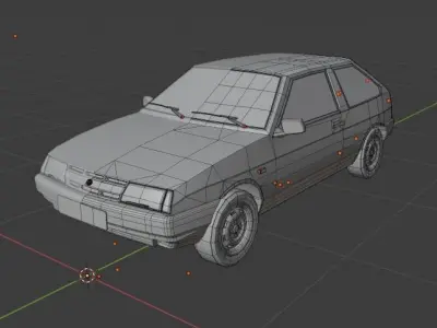 Soviet hatchback Vaz 2108 Low-poly 3D model