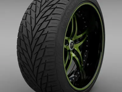 Savini Forged SV-10 Wheel and Tire 3D model