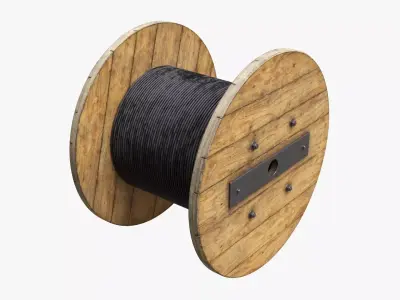 Steel cable reel 3D model