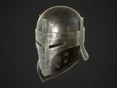 Knight Helmet 09 Low-poly 3D model