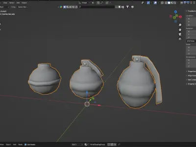 Bombs Low Poly without Texture Low-poly 3D model