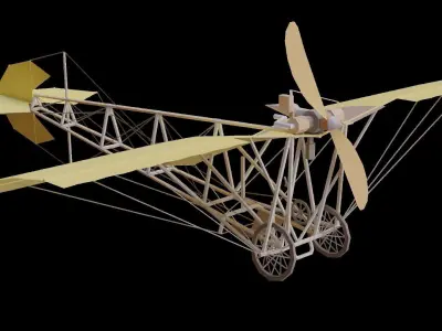 Santos-Dumont No 19 Low-poly 3D model