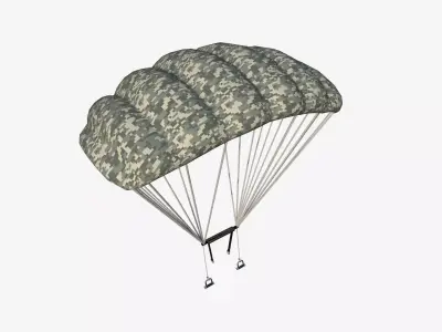 Parachute A07 Digital Camouflage - Character Accessories Design Low-poly 3D model