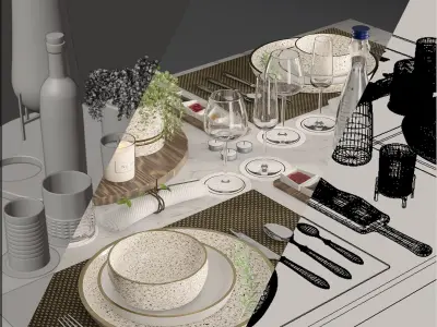 Free Tableware Decor 3D Free low-poly 3D model