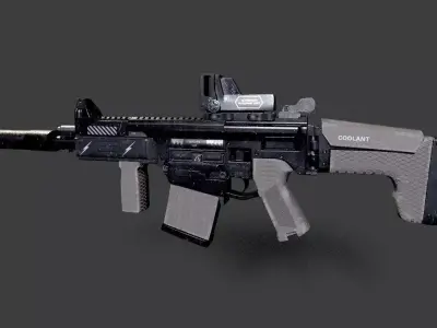 Assault rifle Free low-poly 3D model