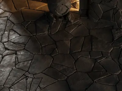 H83 Slate Stone - PBR - 4K - Seamless Low-poly 3D model