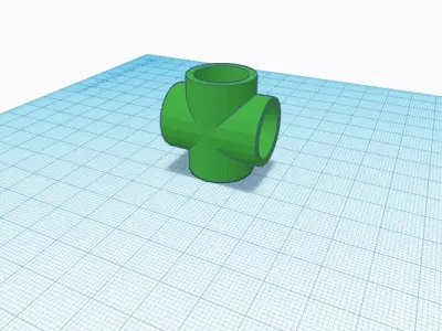 PVC pipe Cross Connector Free 3D model