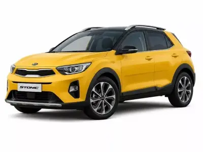  Modern Yellow and Black Kia Stonic  Subcompact Crossover SUV 3D model
