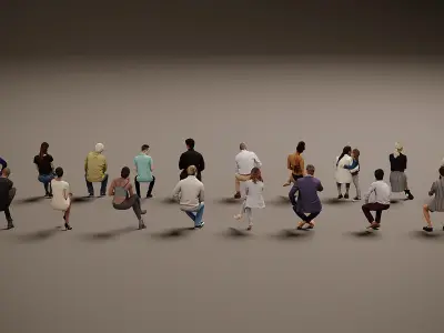 Sitting people x 20 3D model
