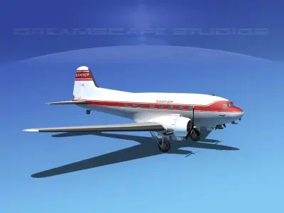 Douglas DC-3 Zantop 3D model
