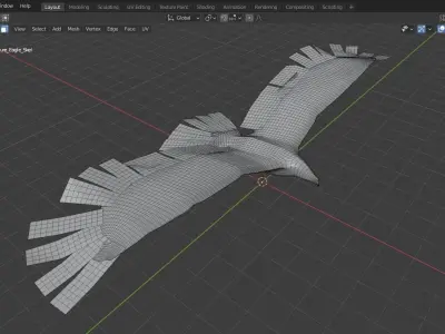 Eagle base mesh Low-poly 3D model