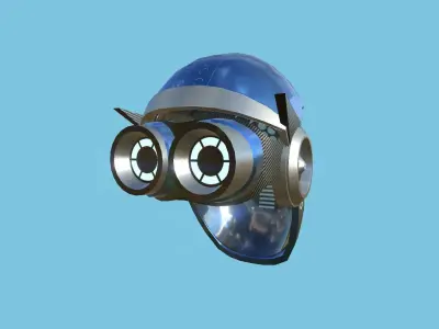 SciFi Helmet 03 - Steel Blue - Character Design Fashion Low-poly 3D model