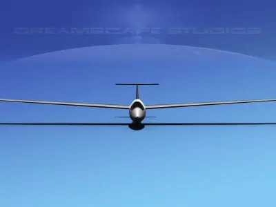 Venture Sailplane Low-poly 3D model