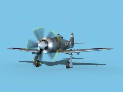 Hawker Tempest MKII V01 RAF 3D model