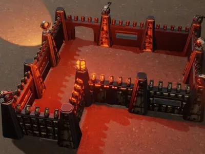 Armor wall pack modular Low-poly 3D model