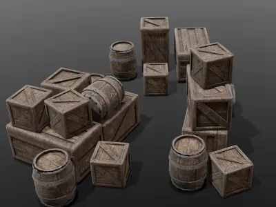 Industrial Crate 3D Model Low-poly 3D model