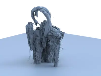 floating Asian mountain grand 3 3D model