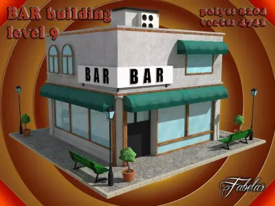BAR level Low-poly 3D model