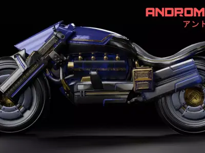 Futuristic Muscle Motorcycle - Andromeda Bike Low-poly 3D model
