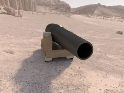 voruz cannon Civil War low poly Low-poly 3D model