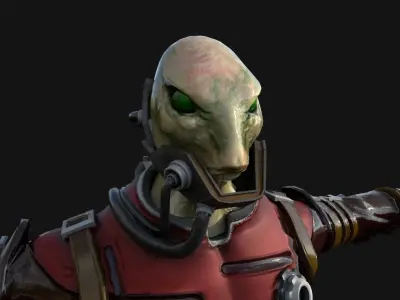 Alien NFT Model with all the source files and textures Low-poly 3D model