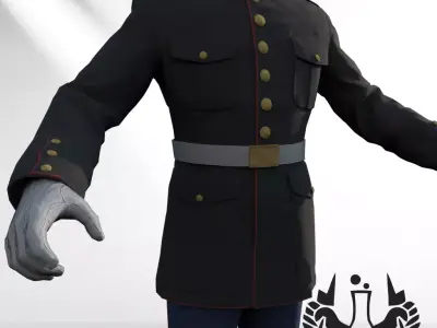United States Marine Corps Dress Blues Uniform USMC Low-poly 3D model