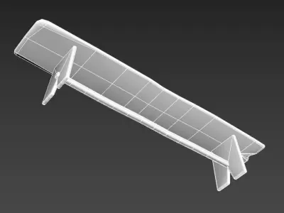 Viking Anglo Saxon Wooden Bench Low-poly 3D model