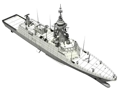 TCG UFUK Turkish Test and Training Ship 3D model