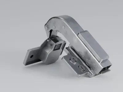 Cabinet Parallel Hydraulic Hinge 90 animated Low-poly 3D model Low-poly 3D model