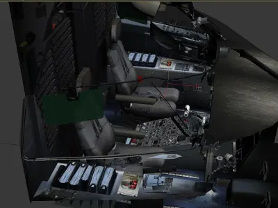 CRJ 200 Virtual cockpit Low-poly 3D model