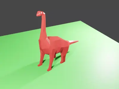 low-poly dino origami dinosaur Free low-poly 3D model
