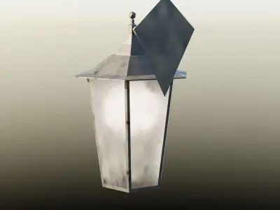 Low Poly Old Street Lamp Low-poly 3D model