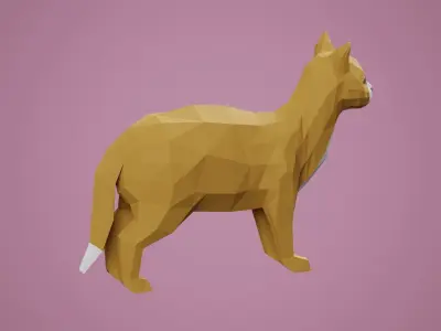 Stylized Cat Free low-poly 3D model