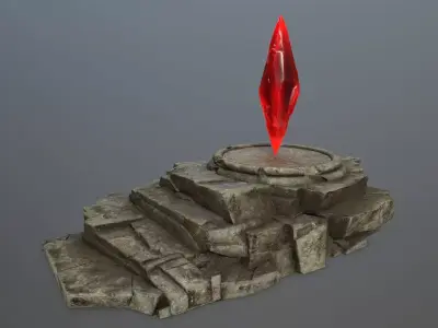 Crystal Ruin Gate Low-poly 3D model