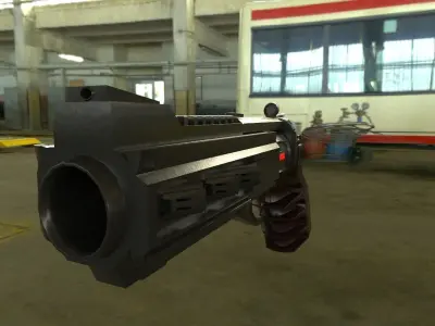 Sci-fi Gun with amo Low-poly 3D model