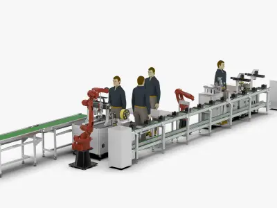 Shell Automatic Locking Labeling Line 3D model