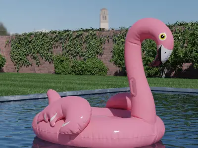 Inflatable Flamingo Low-poly 3D model
