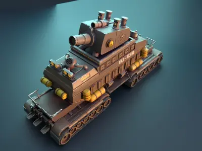 Stylized Mecha Tank - 1 3D model