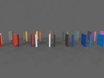 PBR Metal Gate A3 Low-poly 3D model