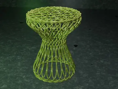 Wicker Stool Free 3D model