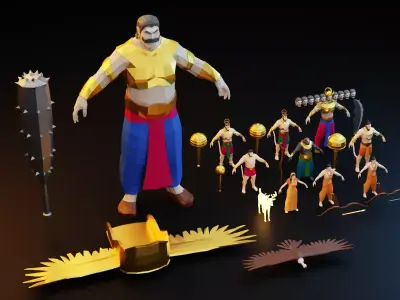 Unleash the Epic Ramayan 3D Adventure Lowpoly Asset Pack Free 3D model