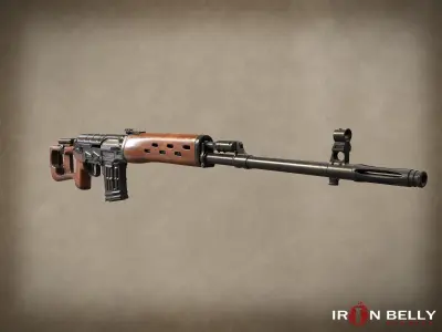 AAA FPS Dragunov SVD Low-poly 3D model