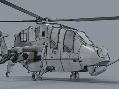 Indian Attack Helicopter LCH Prachand Indian Army Version 3D model