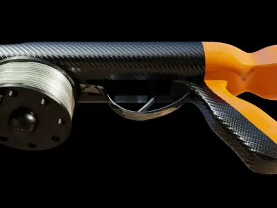 Speargun this model is made of metal and carbon Low-poly 3D model