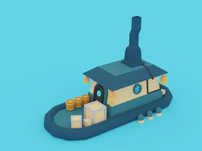 POLYGRUNT - 12 Low Poly Water Craft Pack  or Sea Vehicle Pack Low-poly 3D model