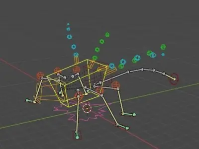 Dragonfly rig with animation blend file Free 3D model