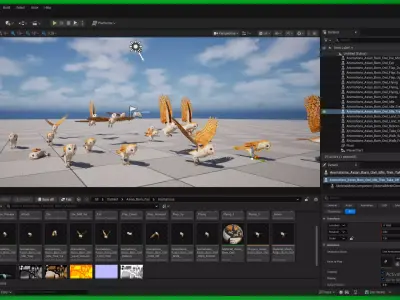 Asian Barn Owl Bird Low-poly 3D model