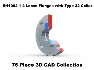 EN1092-1-2 Loose Flanges with Type 32 Collars 3D model