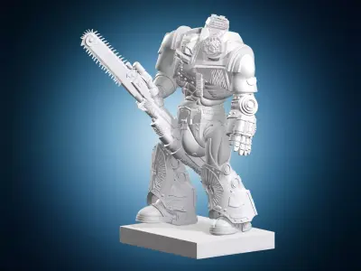Space Marine Chainsaw Miniature 3D print model