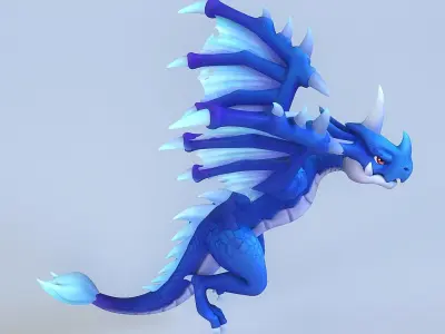 Cartoon Dragon Low-poly 3D model